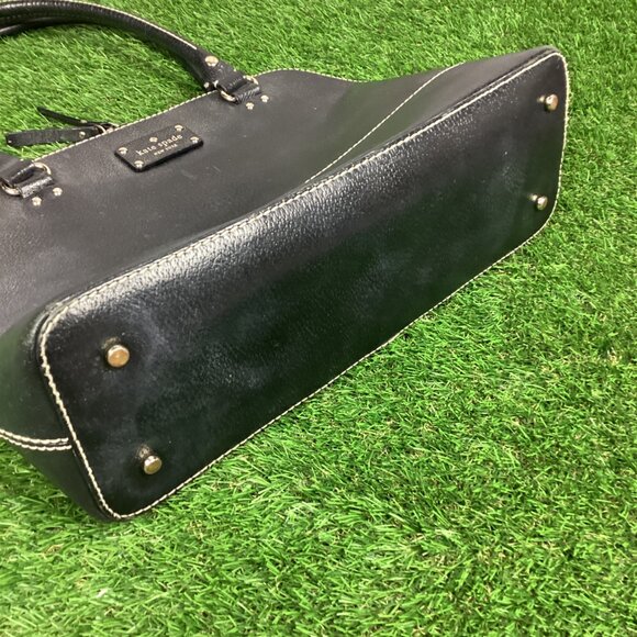 Kate Spade Black Leather Dome Satchel Handbag - Picture 6 of 16